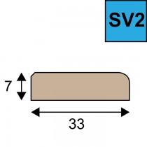 Sponning verhogende glaslat model SV2 - 7 x 33 mm