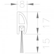 Zelfklevend borstelprofiel voor glazen deur