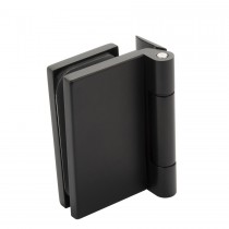 Scharnier mat zwart RAL9005 voor stompe glazen deur