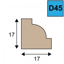 Duivejager profiel Model D45 - 17 x 17 mm