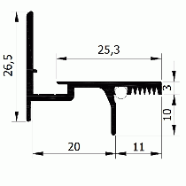 Beglazingsprofiel LU-G9.3.G