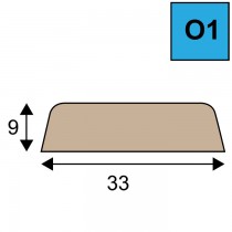 Glaslat model O1 - 9 x 33 mm