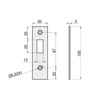 Slotplaat t.b.v. V-504 Haakslot V-022