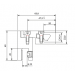 Technische tekening Glasaansluiting voor stabilisatiestang 15x15mm 